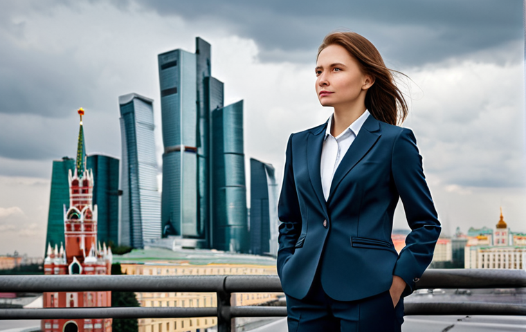 **

"A professional businesswoman in a stylish, modest business suit, standing confidently in front of the Moscow City skyline, fully clothed, appropriate attire, safe for work, perfect anatomy, natural proportions, professional corporate photography, high quality, daytime, overcast sky."

**