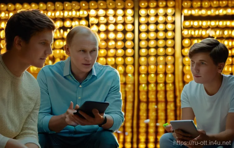 OTT와 사용자 피드백 - **"The Golden Voice of Viewers":** A cinematic, vibrant shot capturing a diverse group of Russian vi...