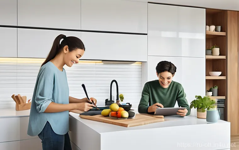 OTT 플랫폼 비즈니스 모델 - **Prompt:** A futuristic, minimalist living space with soft, ambient lighting. A person in their lat...