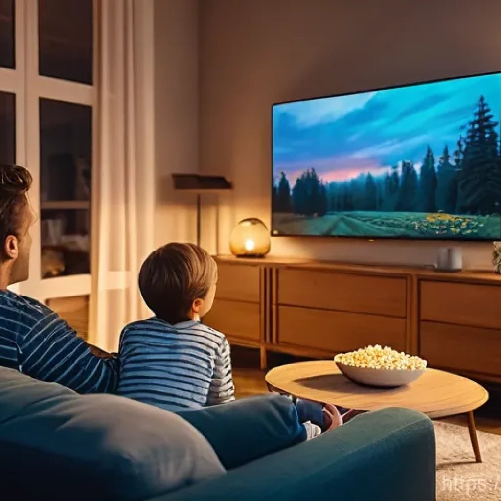 OTT 구독 방법 - **Prompt for Kinopoisk-inspired family viewing:**
    "A cozy, modern Russian living room at dusk, w...