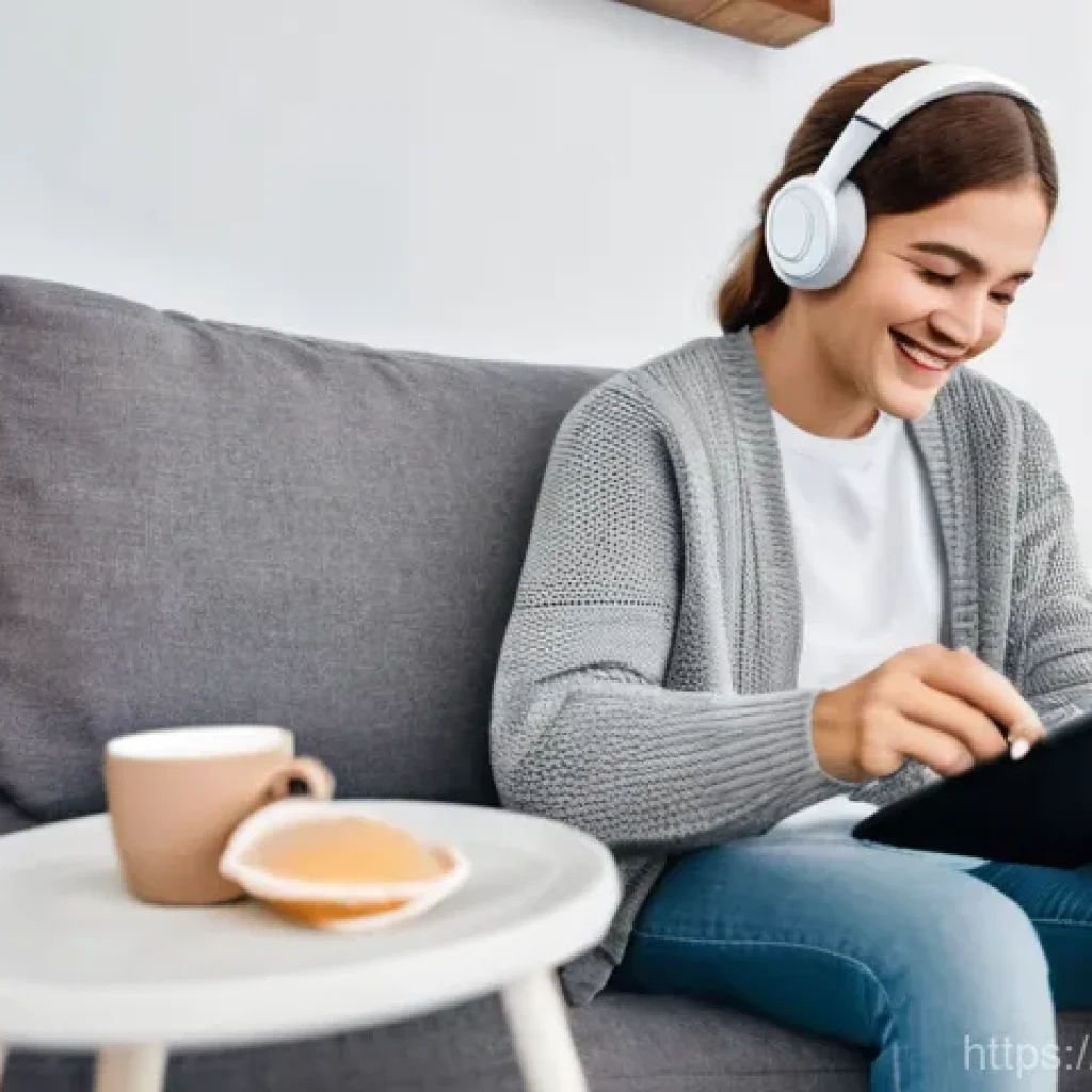 OTT와 글로벌 네트워크 - **Prompt:** A cozy, modern Russian living room bathed in soft, warm light during the evening. A dive...