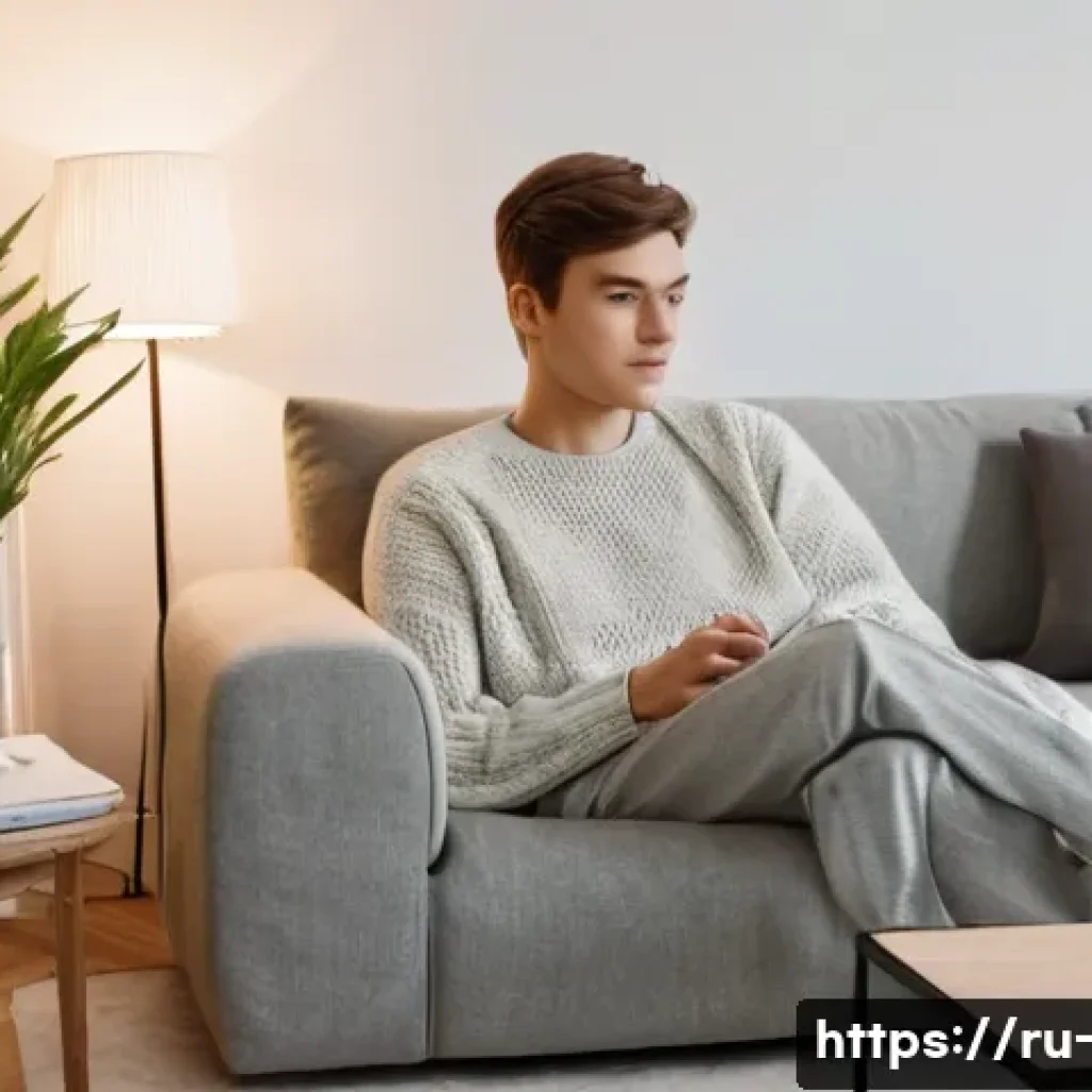 OTT와 단편 콘텐츠 제공 - **Prompt:** "A cozy, modern living room in a stylish Russian apartment, bathed in soft, warm evening...