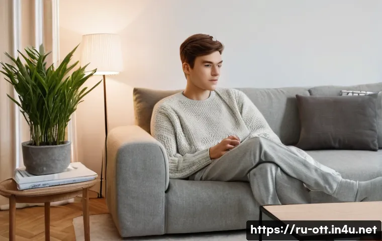 OTT와 단편 콘텐츠 제공 - **Prompt:** "A cozy, modern living room in a stylish Russian apartment, bathed in soft, warm evening...