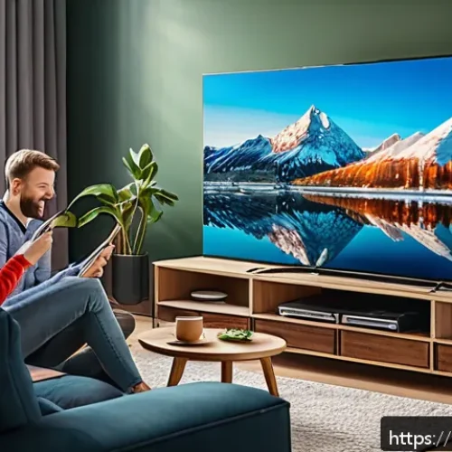 Home 31 OTT와 케이블 TV 차이 - A cozy modern living room scene featuring a diverse Russian family comfortably watching OTT streamin...